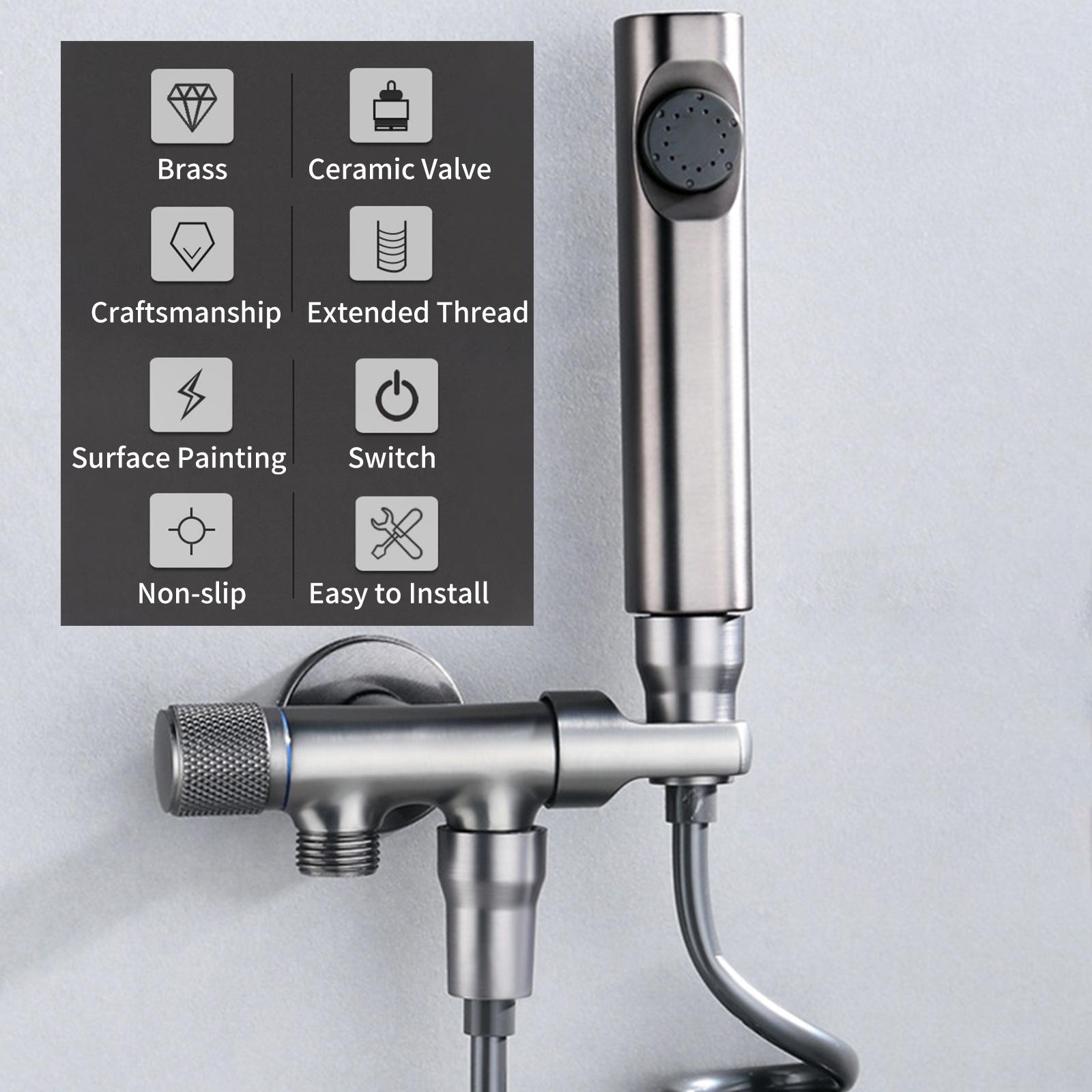Vòi Xịt Vệ Sinh Áp Suất Cao Bằng Đồng Thau Với Giá Đỡ Treo Tường Ống G1 / 2