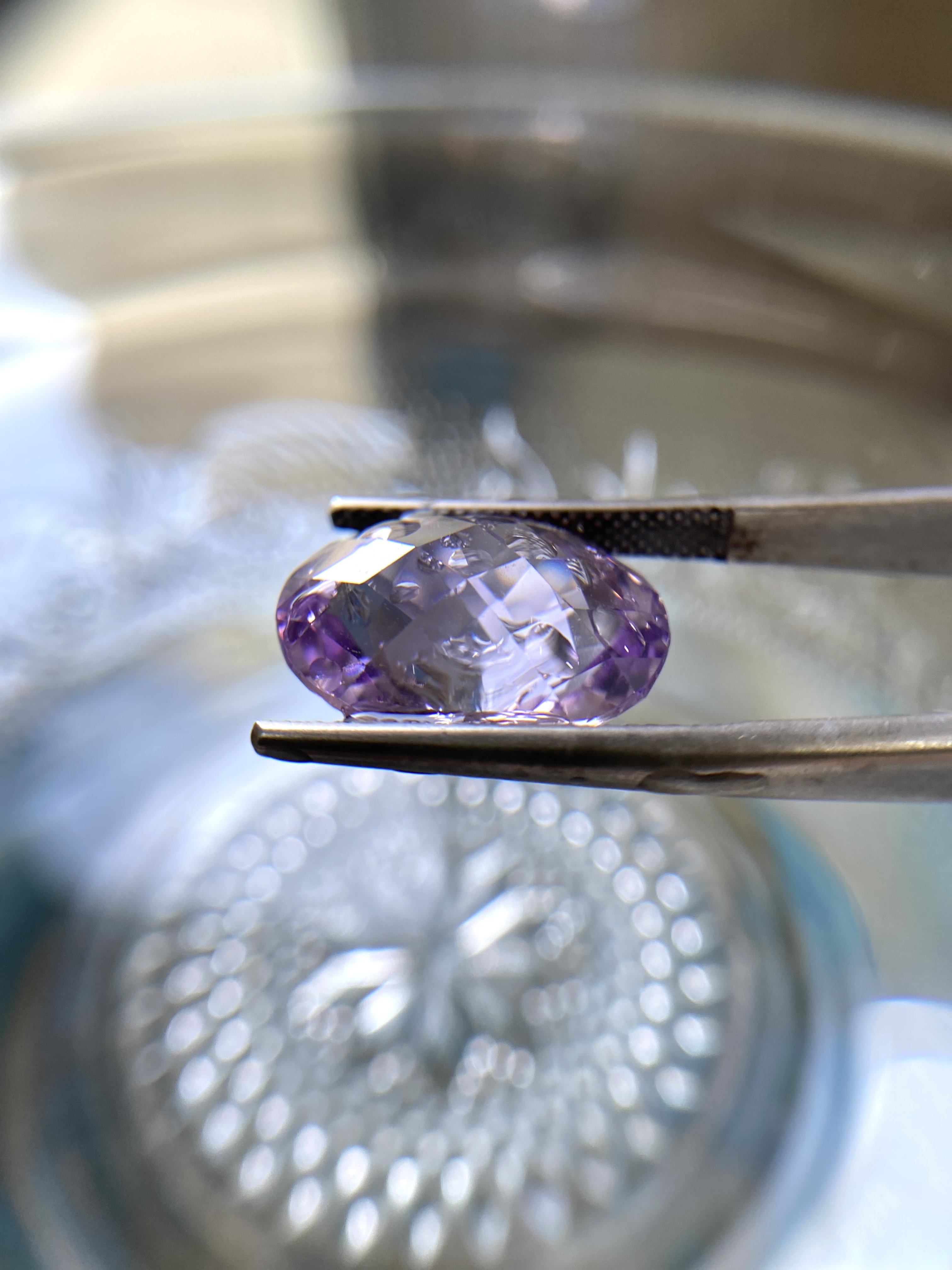 Viên thạch anh tím amethyst oval giác lưới 15.88ct 35185