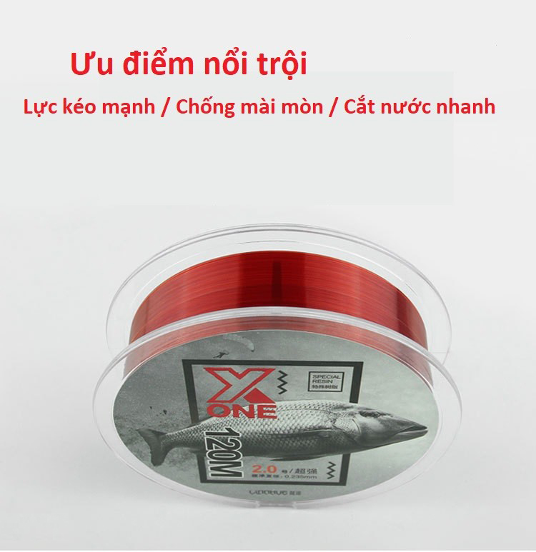 Cước Câu Cá Siêu Bền X-ONE Lylon Nhật Bản Tàng Hình Cắt Nước Nhanh Siêu Khoẻ DC15