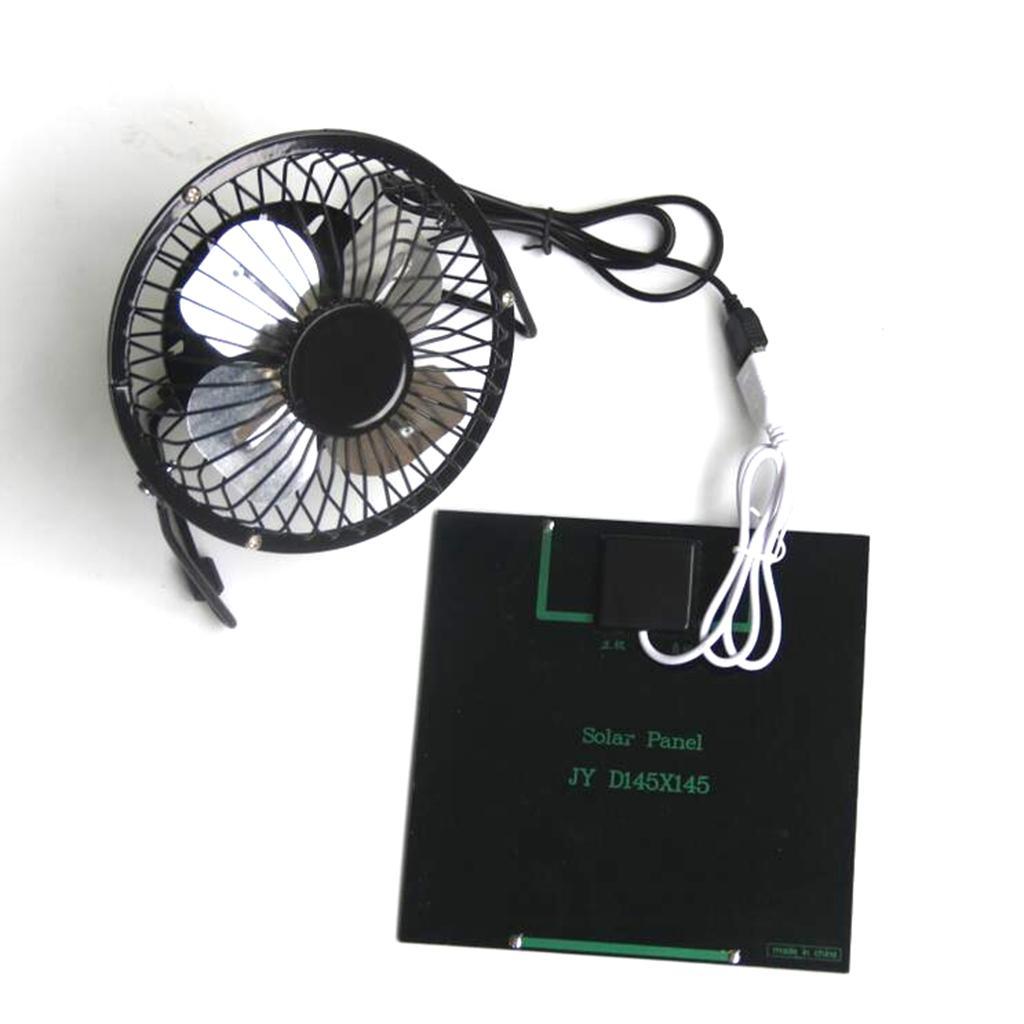 Solar Panel Power Charging External Battery Charger 6V 3W & 4'' Cooling Fan