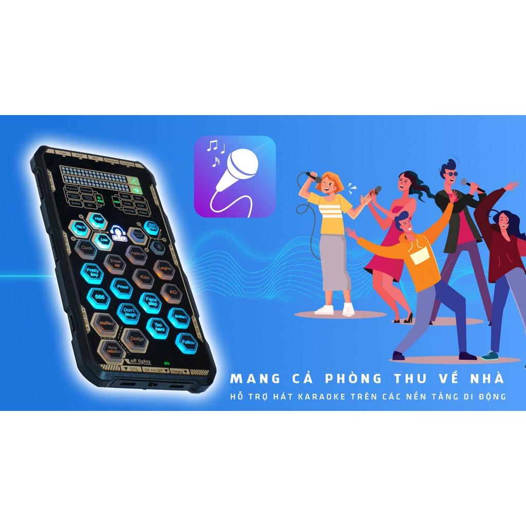 Sound Card K9 Bluetooth, Vang Mini Karaoke, Live Stream, Thu Âm Nhỏ Gọn Bỏ Túi