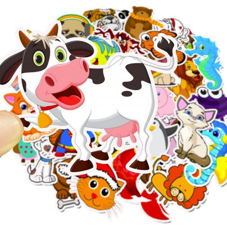 Sticker dán cao cấp ĐỘNG VẬT DỄ THƯƠNG Cực COOL ms#144