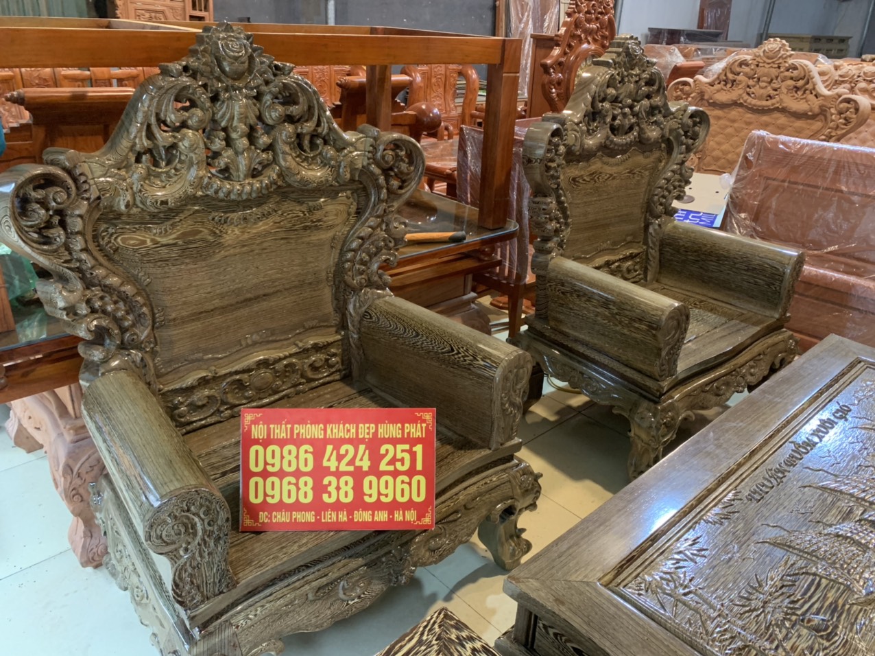 Bộ bàn ghế Hoàng Gia gỗ Mun