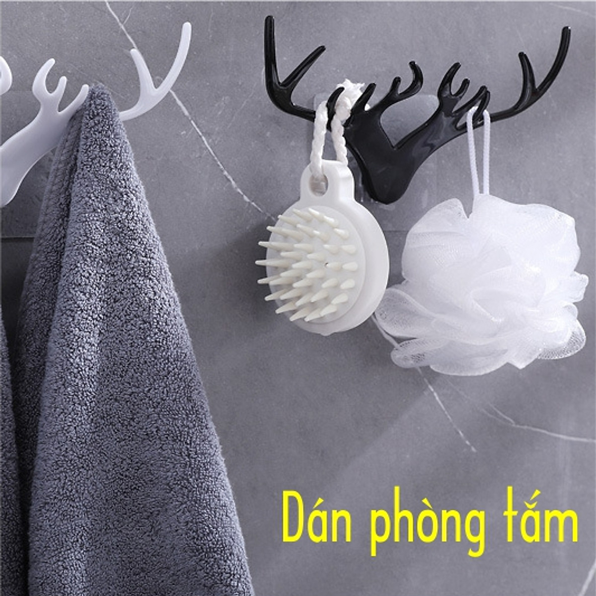 Móc treo dán tường sừng hươu - giao màu ngẫu nhiên