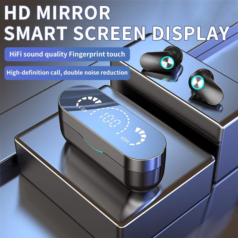 Mini TWS Bluetooth 5.0 HD Gọi Tai Nghe Không Dây Cảm Ứng Điều Khiển Chơi Game Thể Thao Chống Thấm Nước Tai Nghe Nhét Tai Có Mic