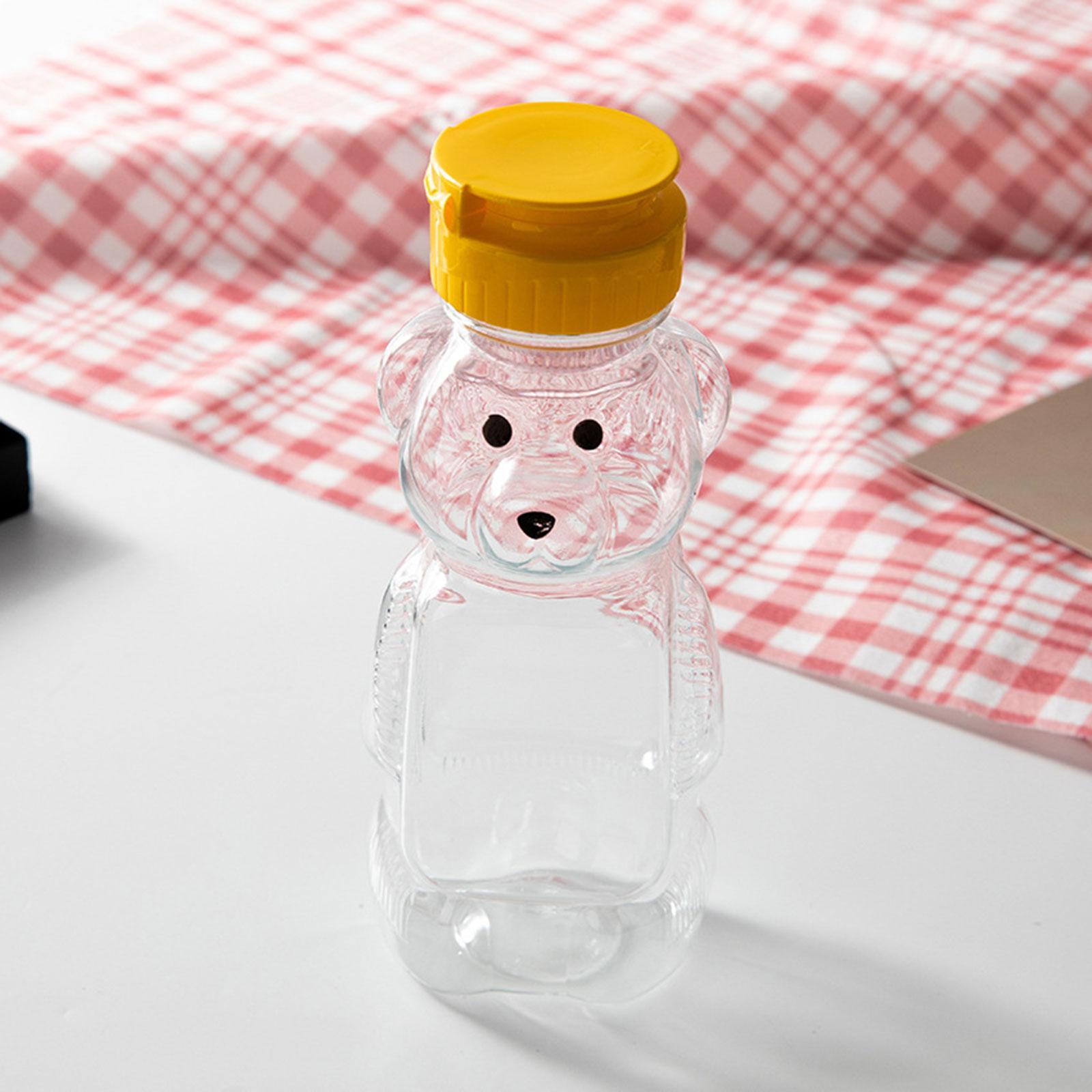 Bear Shape Drinking Bottle Honey Jar with Lid Storing Wedding Decor Oil