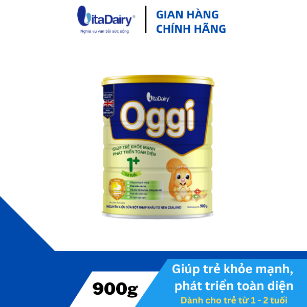 Sữa bột Oggi 1+ 900g giúp bé khỏe mạnh, phát triển toàn diện - VitaDairy