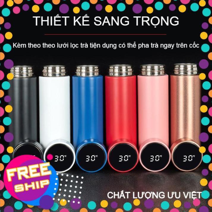 Bình Giữ Nhiệt 500ml Nắp Cảm Ứng Nhiệt Độ Inox 304 Cao cấp-Bình nước hiển thị nhiệt độ nước