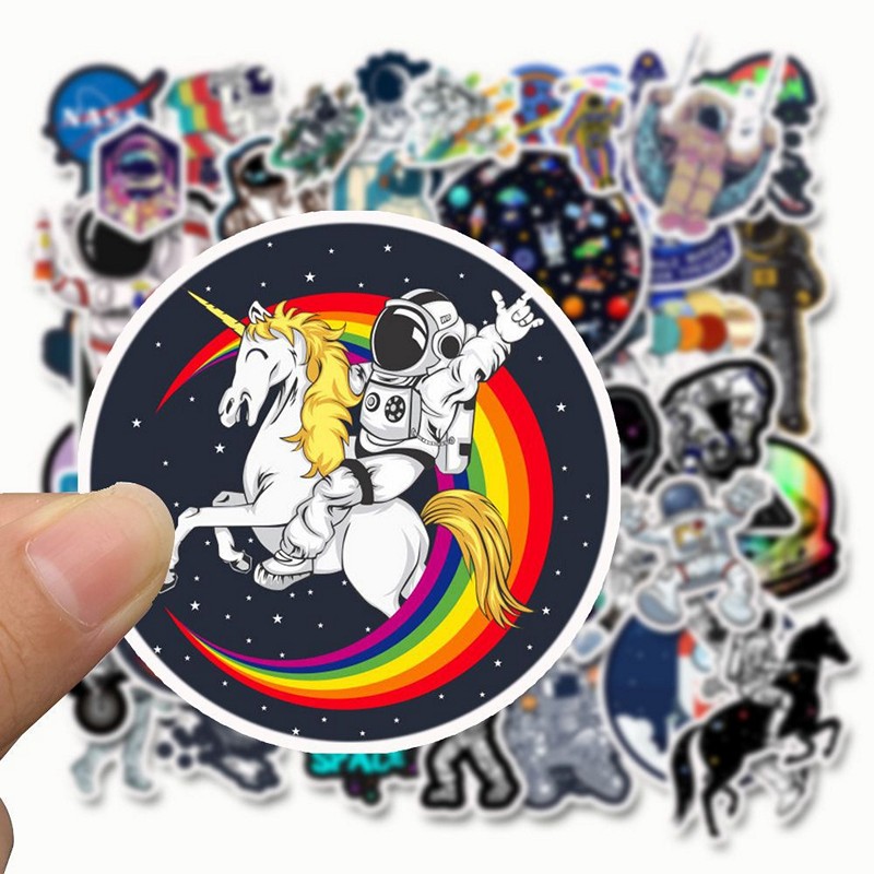 Sticker 50 miếng hình dán Space Astronaut