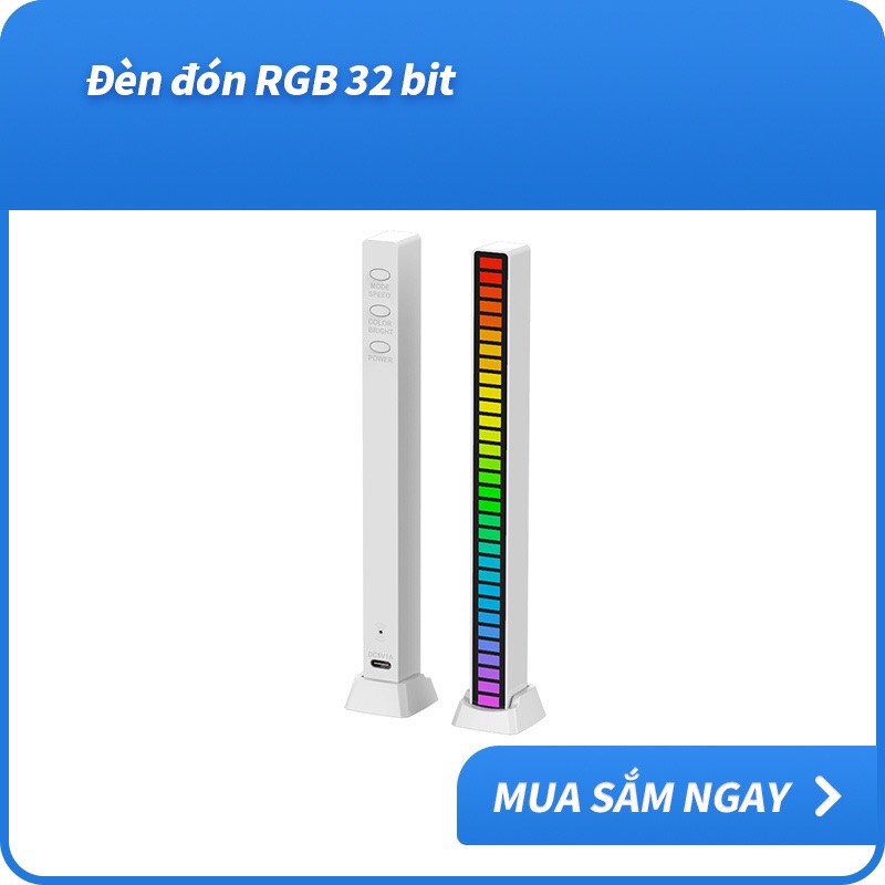 Đèn Led Thanh, Đèn Led RGB Nháy Theo Nhạc, Cảm Ứng Âm Thanh Thông Minh, Tích Hợp Micro