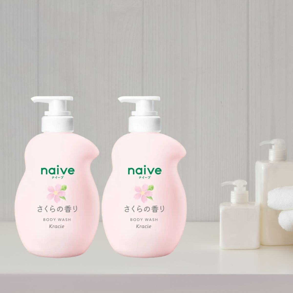 Sữa Tắm Trắng Mịn Da Chiết Xuất Hoa Anh Đào Kracie Naive Body Wash Sakura 530mL