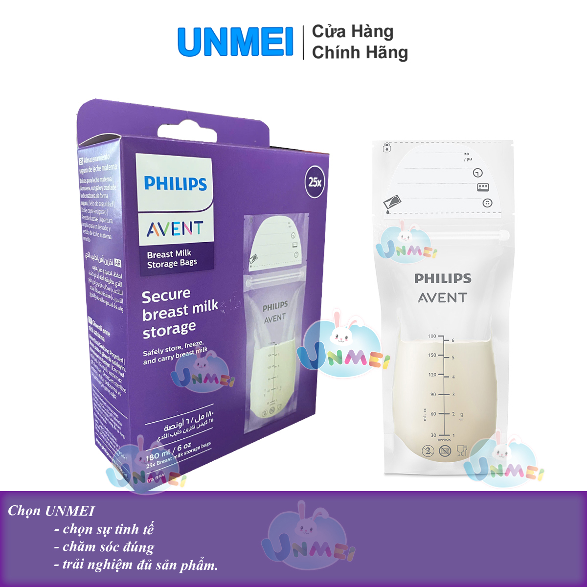 Túi trữ sữa Philips Avent 25pcs -180ml