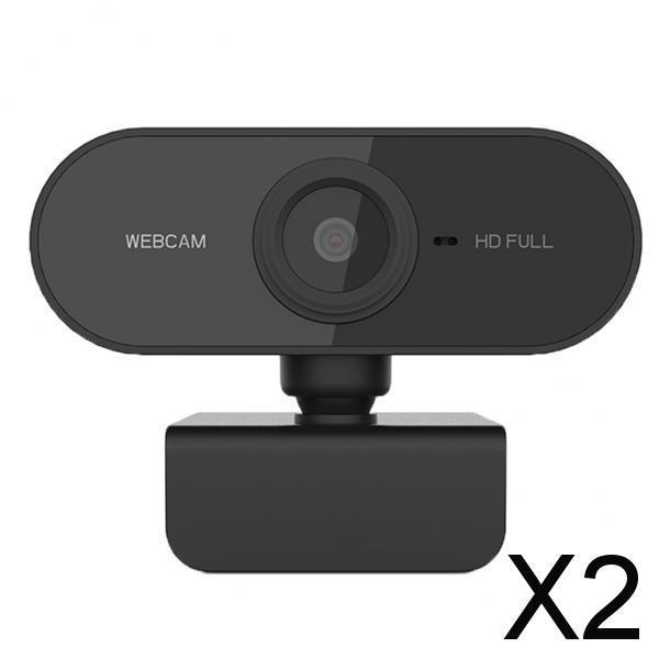 2xSmart Rotatable HD Webcam PC Desktop Laptop Plug & Play Web Camera Cam
