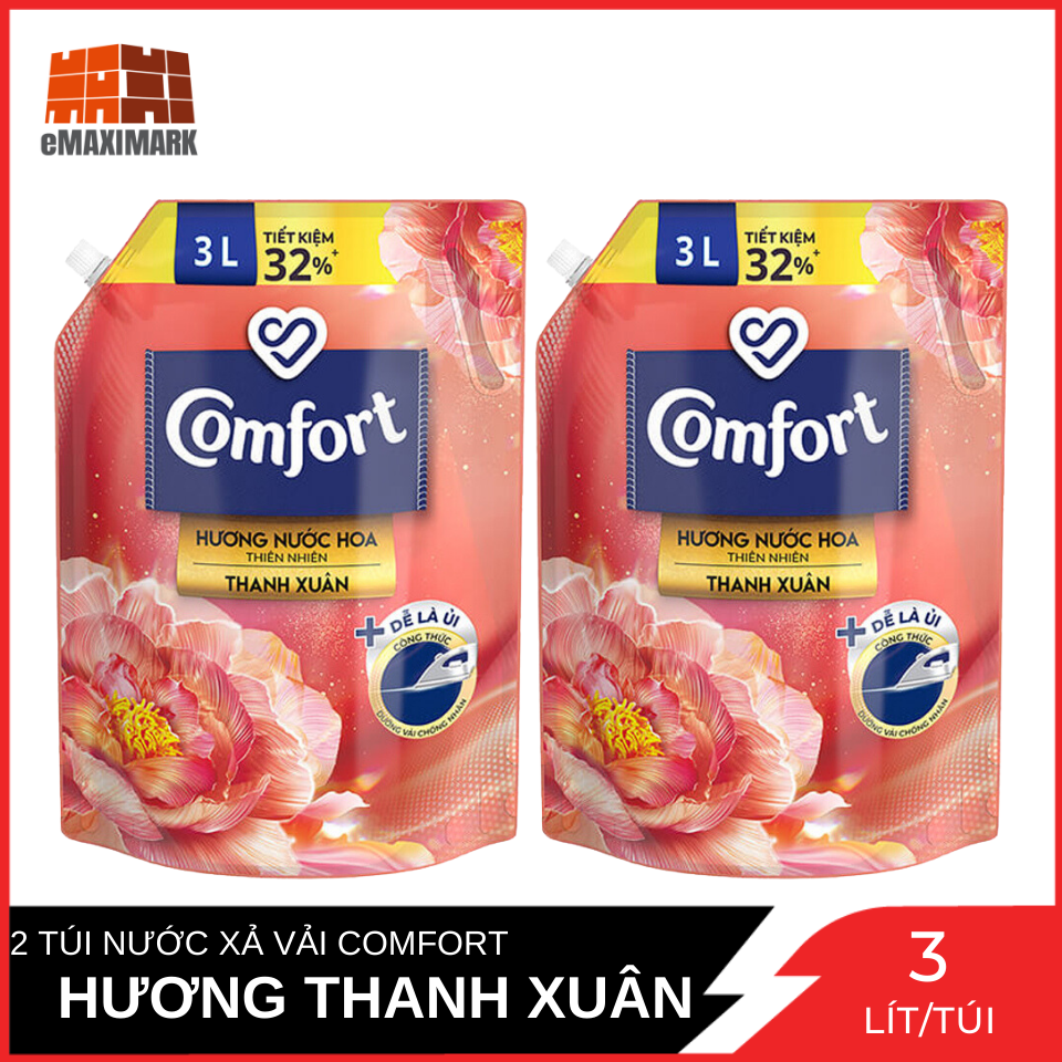 Combo 2 Túi Nước Xả Vải Comfort Hương Thanh Xuân Túi 3L X2