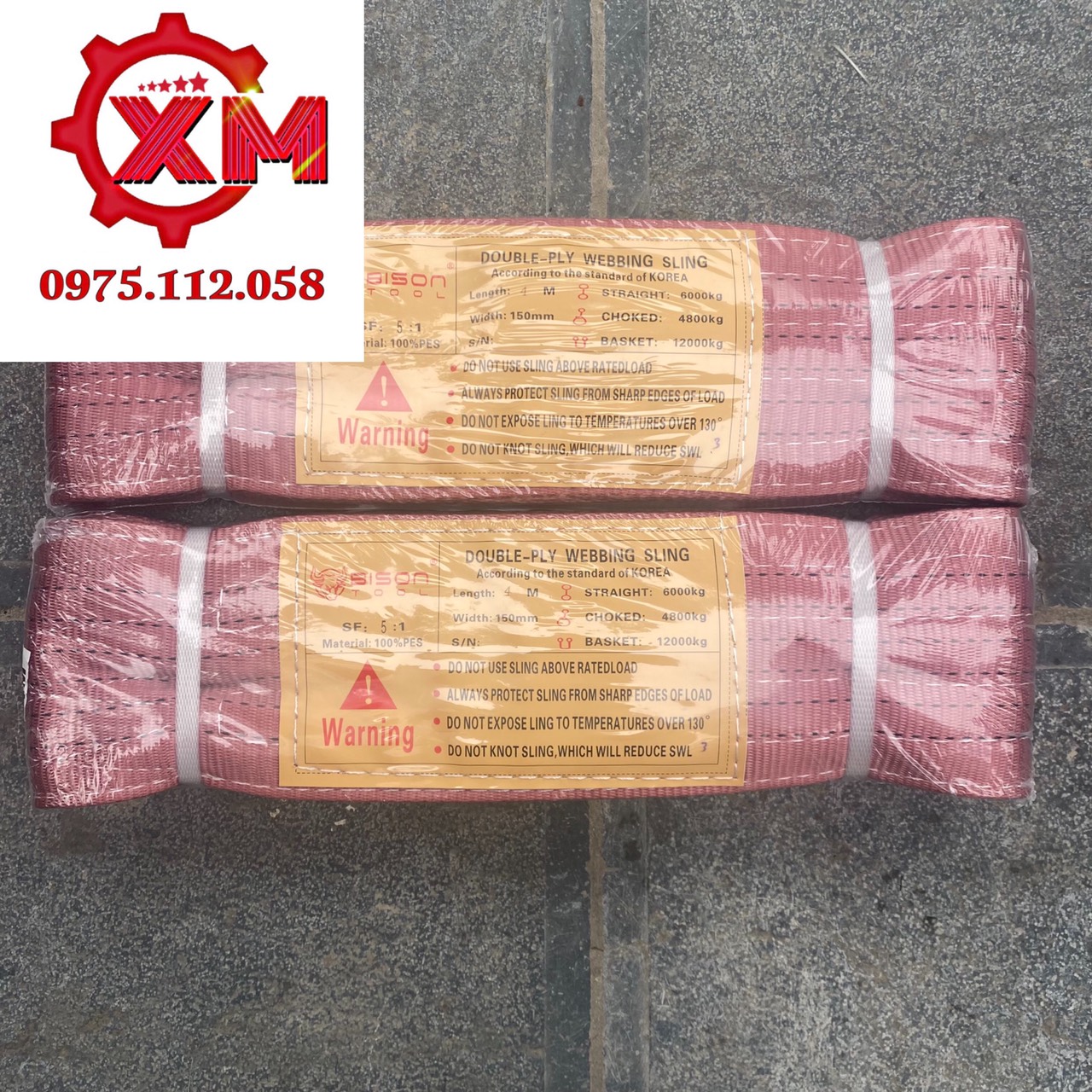 Dây cáp vải cẩu hàng 6 tấn dài 4 mét bản 150mm hệ số 5:1