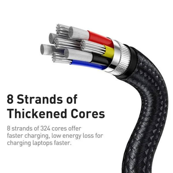 Cáp sạc siêu nhanh 100W Baseus Cafule Series Metal Data Cable Type-C to Type-C - Hàng Chính Hãng