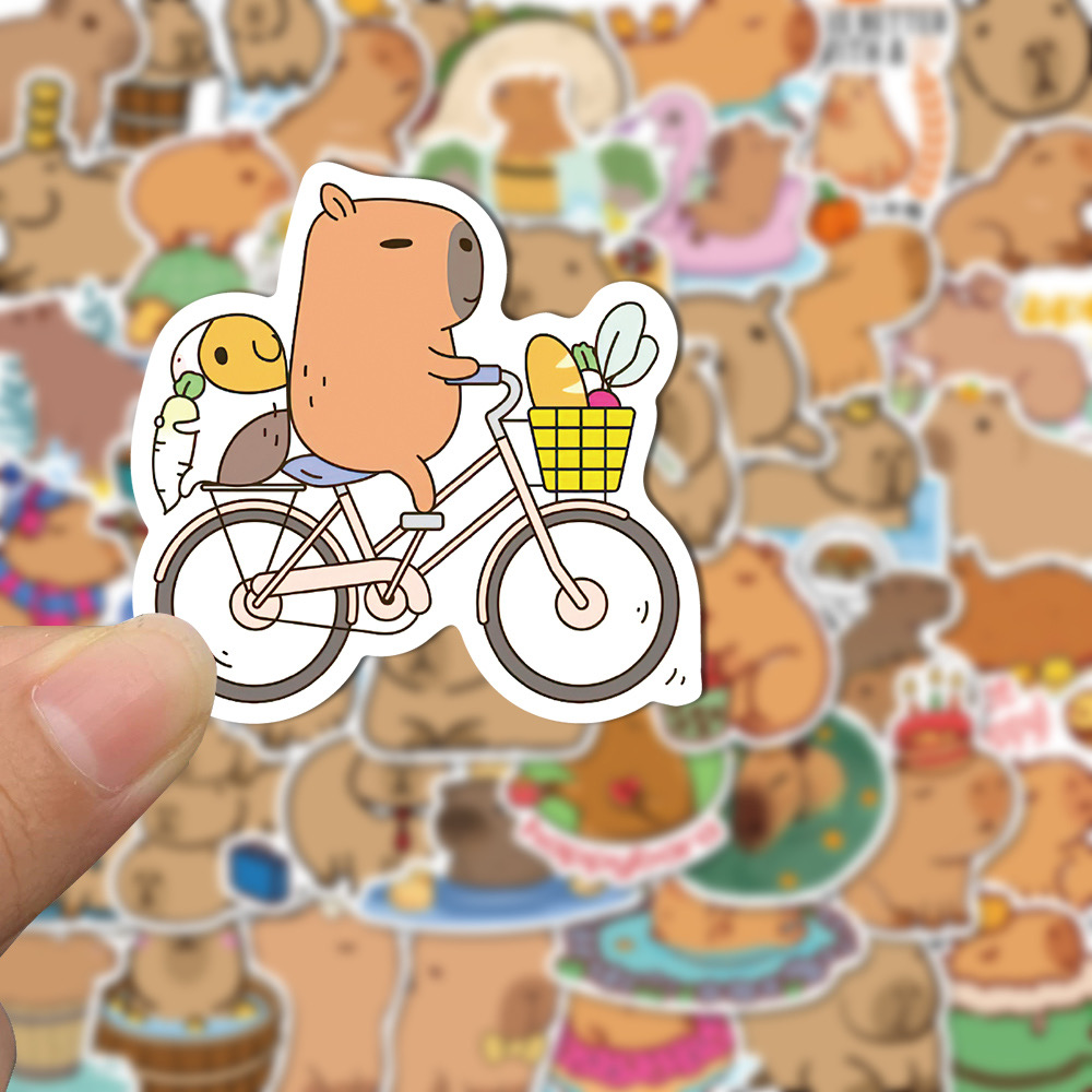 Bộ 50 Sticker ,Nhãn dán Capybara đáng yêu Hottrend 2023