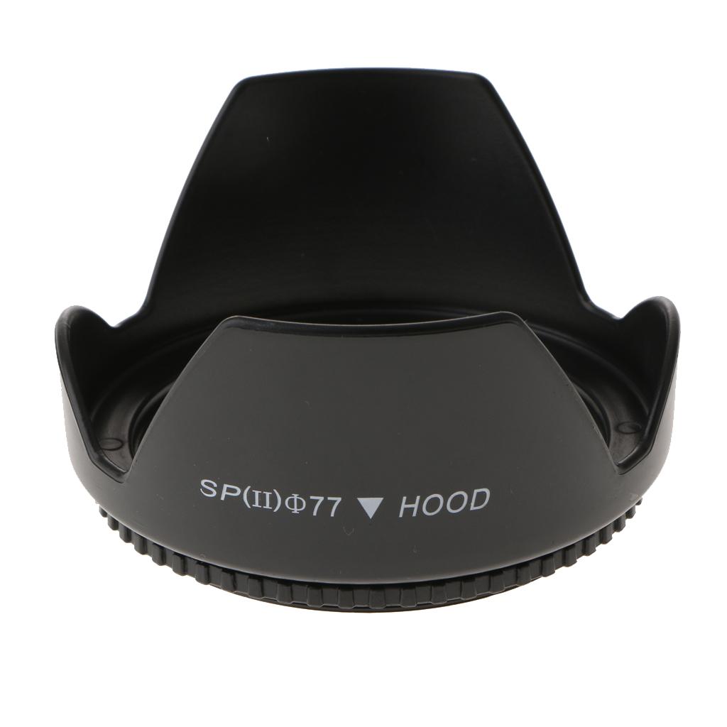 77mm Screw Mount Reversible Tulip Flower Crown Petal Shaped Camera Lens Hood