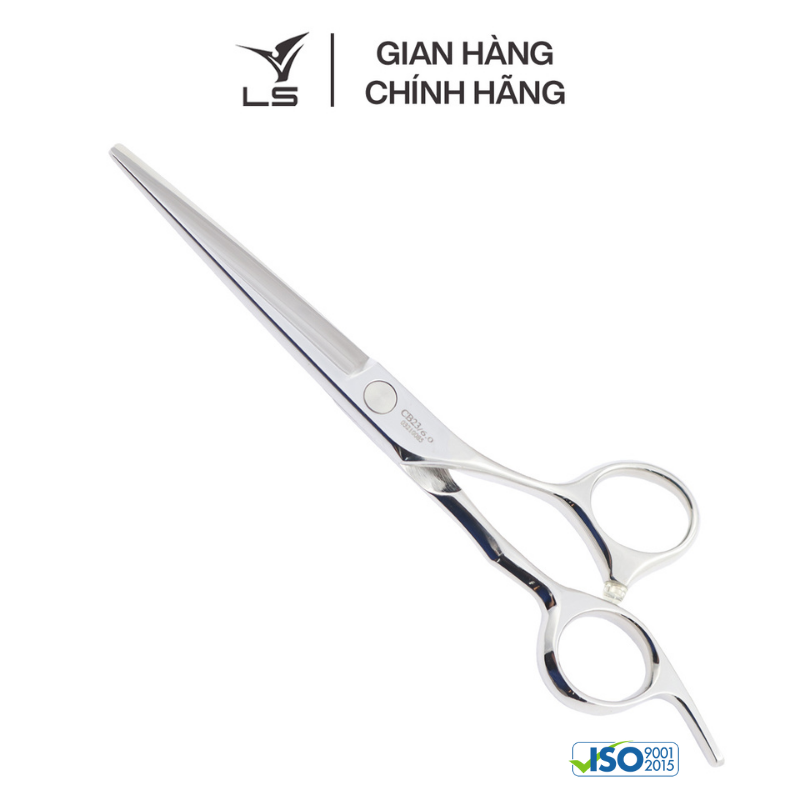 Kéo cắt tóc LS lưỡi thẳng quai offset vênh đỡ ngón cố định CB23/6.0