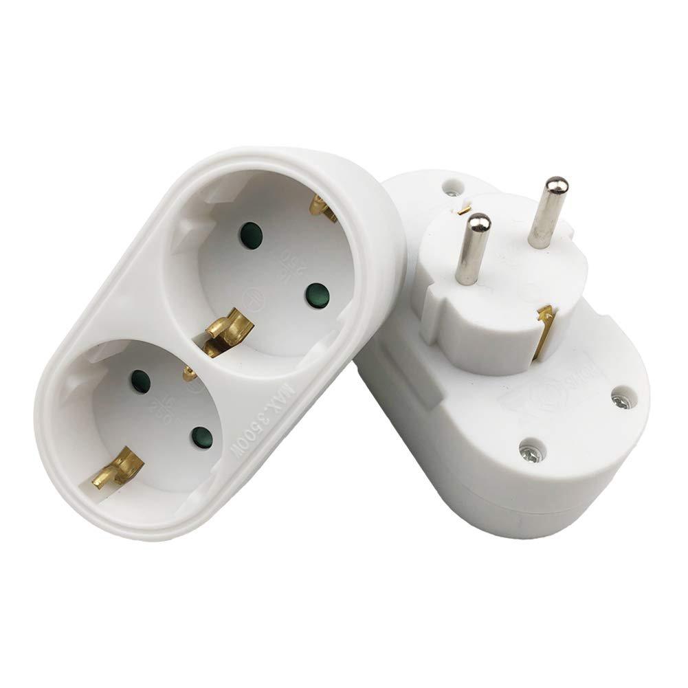 2 Phích Cắm Chuyển Đổi Từ 1 Sang 2 16a Eu Ac 250v 50hz 1 Sang 2 Eu / De