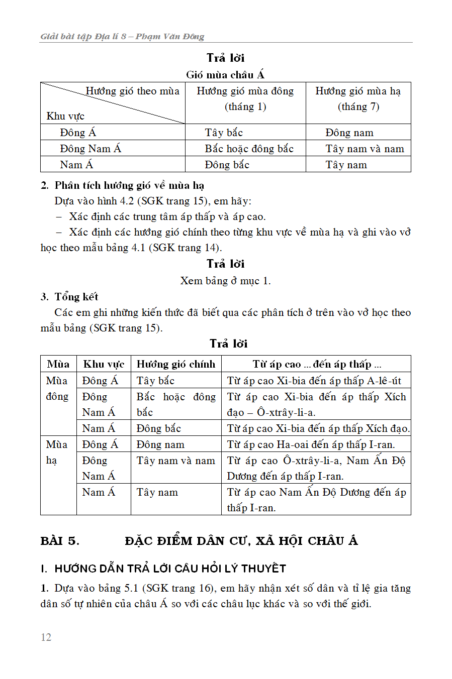 Giải Bài Tập Địa Lí 8 - KV