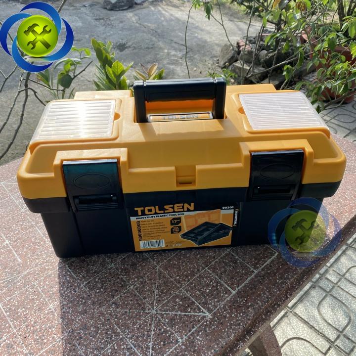 Thùng đồ nghề nhựa Tolsen 80201 kích thước 420mm x 230mm x 190mm