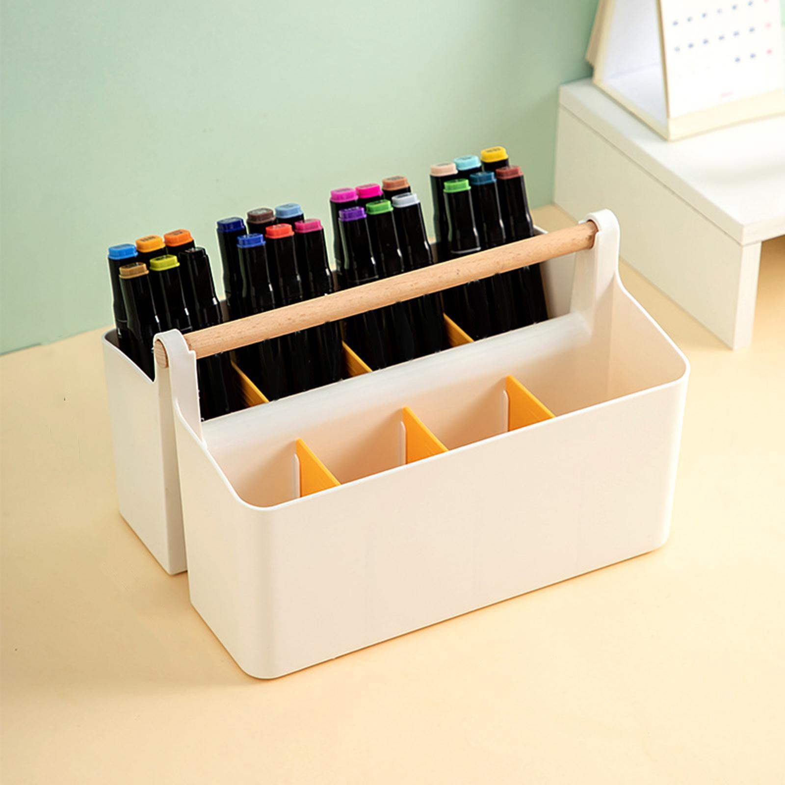 Tabletop Storage Box Organizer Caddy Holder Yellow