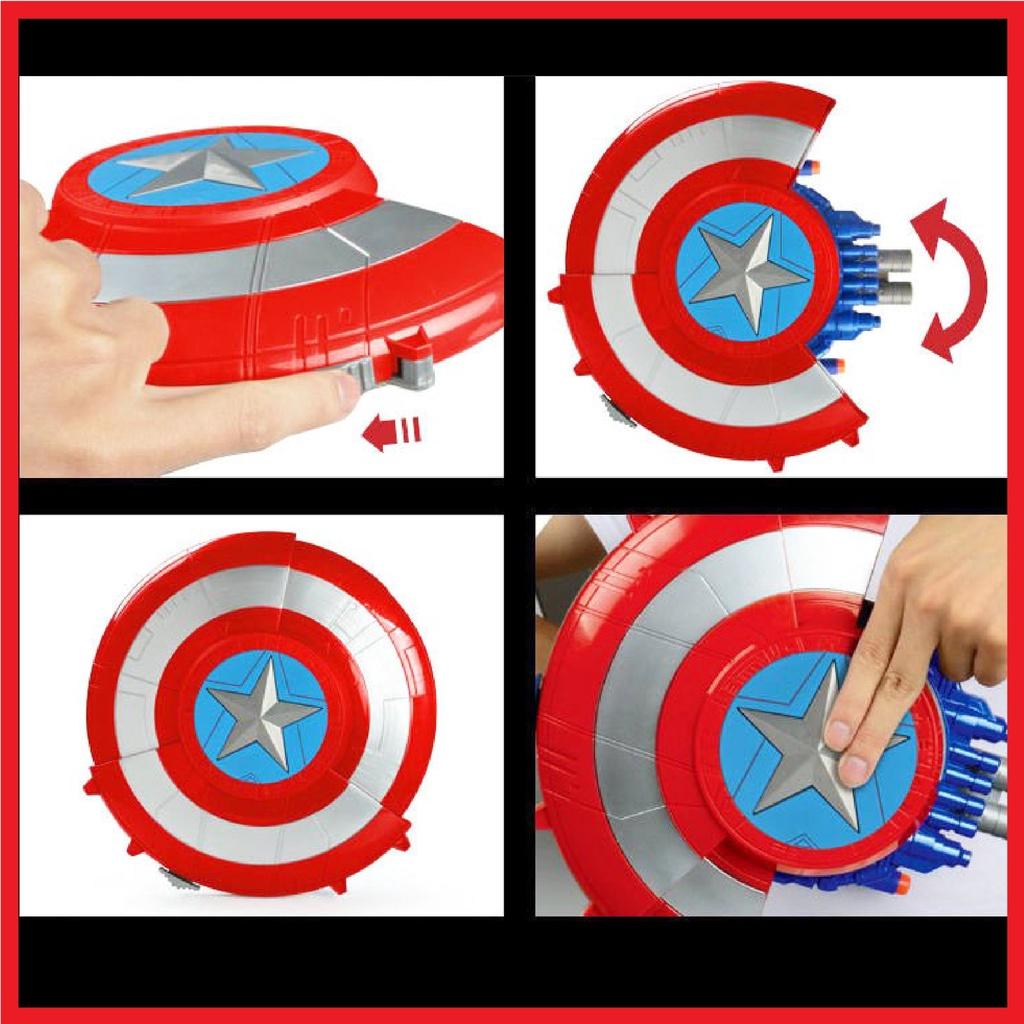 (Có Sẵn) Khiên captain america, khiên đội trưởng mỹ bắn đạn nhựa an toàn 100%, hàng loại 1 và size lớn