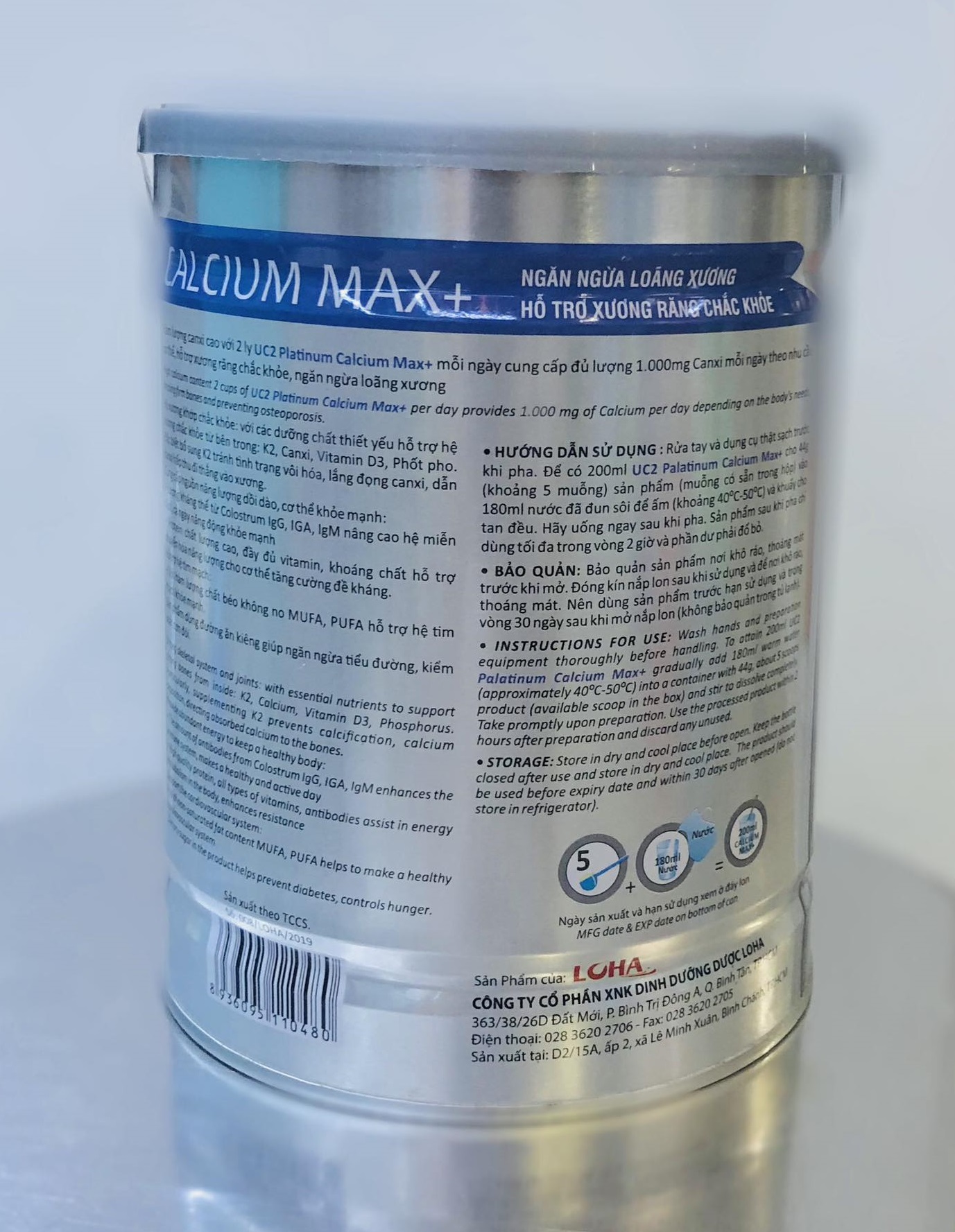 Sữa non UC2 Platinum Calcium Max lon 850g