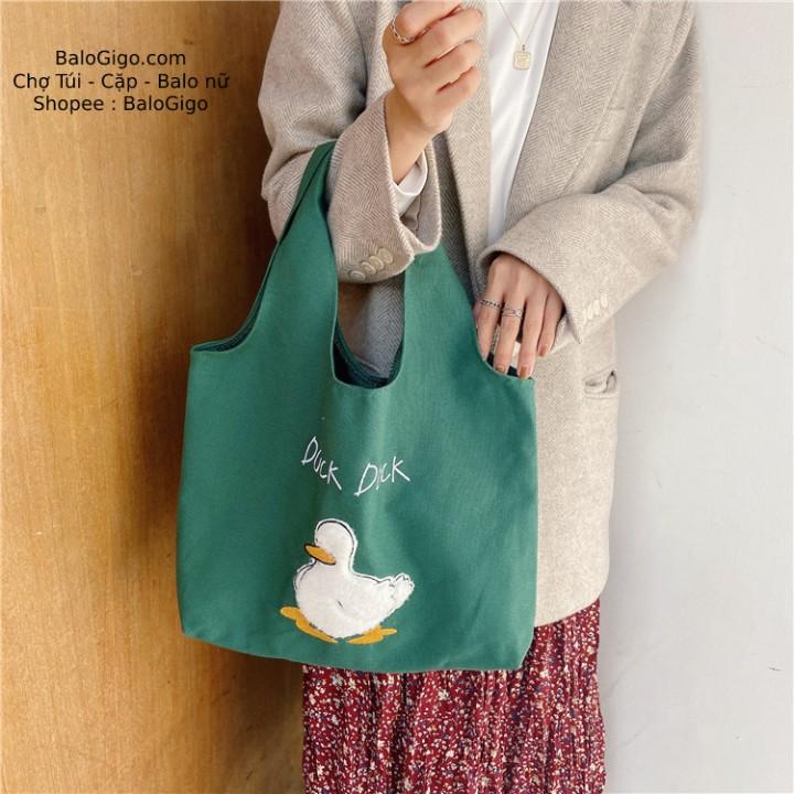 Túi tote vải canvas Duck dễ thương TT83 - BaloGigo