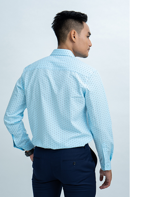 Áo sơ mi nam Novelty dài tay Slimfit họa tiết NSMMINMMMF181108D