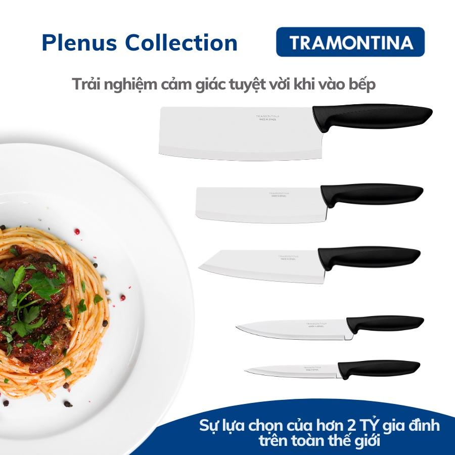 Dao Bếp Tramontina Plenus Bản Rộng Kiểu Á Lưỡi Dài 18cm Thép Không Gỉ Siêu Sắc Bén Sản Xuất Tại Brazil
