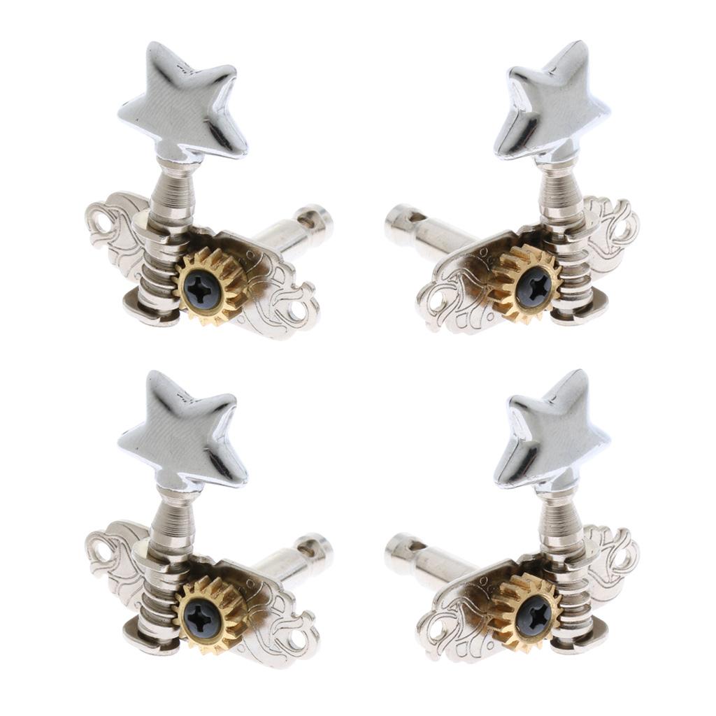 Sunnimix 4X Đàn Guitar Máy Đầu Núm, Chrome Kín Bánh Răng Chỉnh Âm, Dây Đàn Guitar Chỉnh Chốt, liên Kết Bộ Máy Cho Đàn Uk