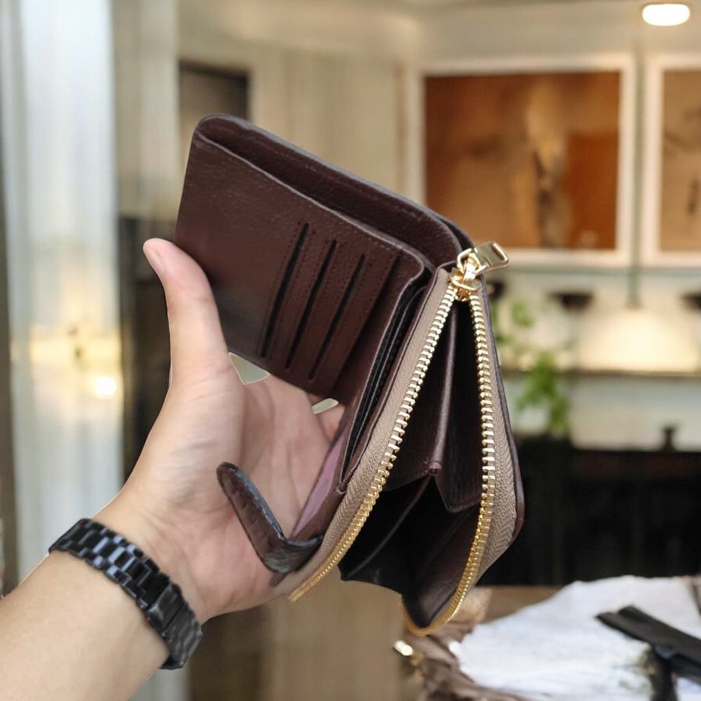 Ví nữ mini Da bụng cá sấu màu nâu đẹp nhẹ nhàng!