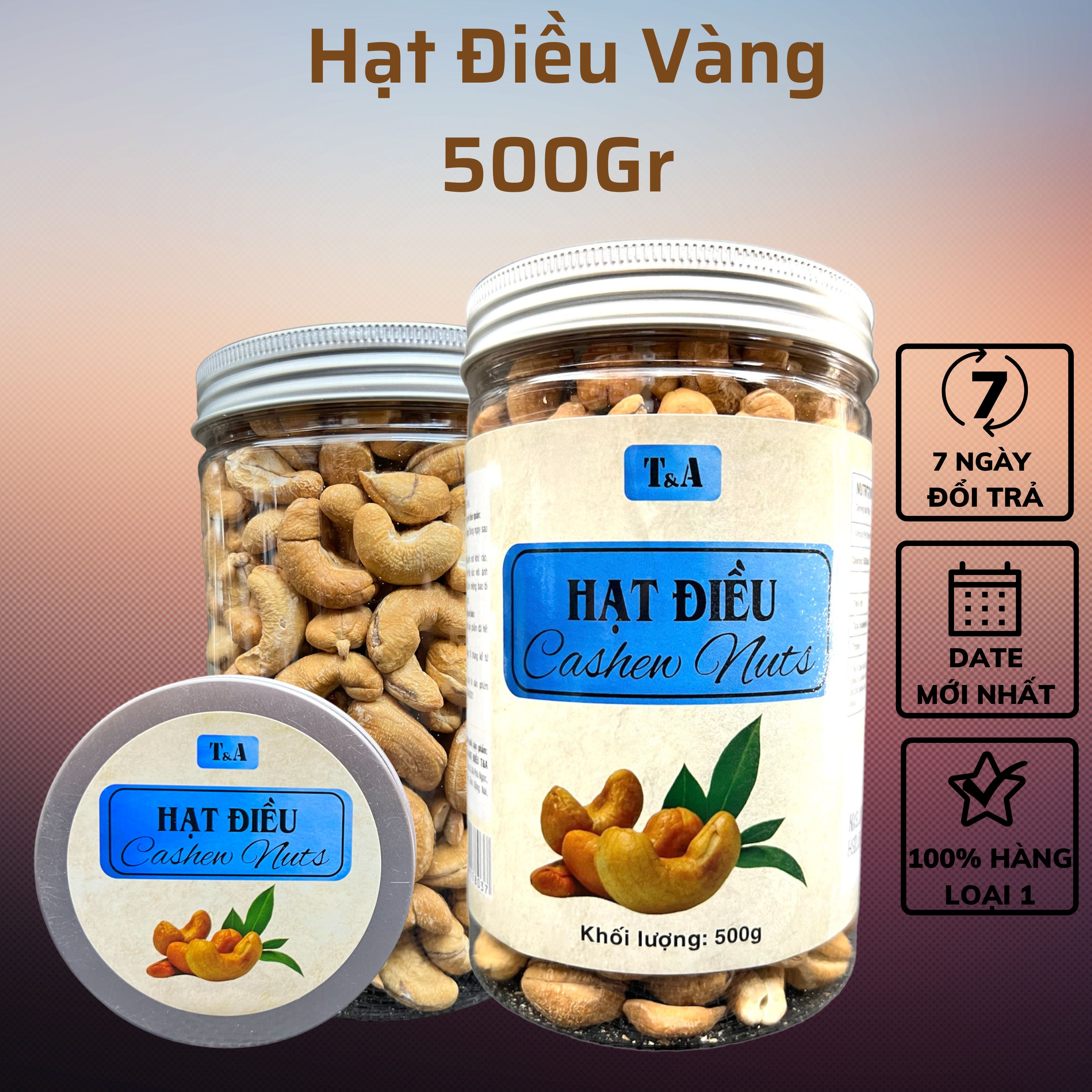 Hạt điều rang muối nguyên hạt tách vỏ 500g, thơm ngon, giàu dinh dưỡng - Chợ Hạt T&amp;A