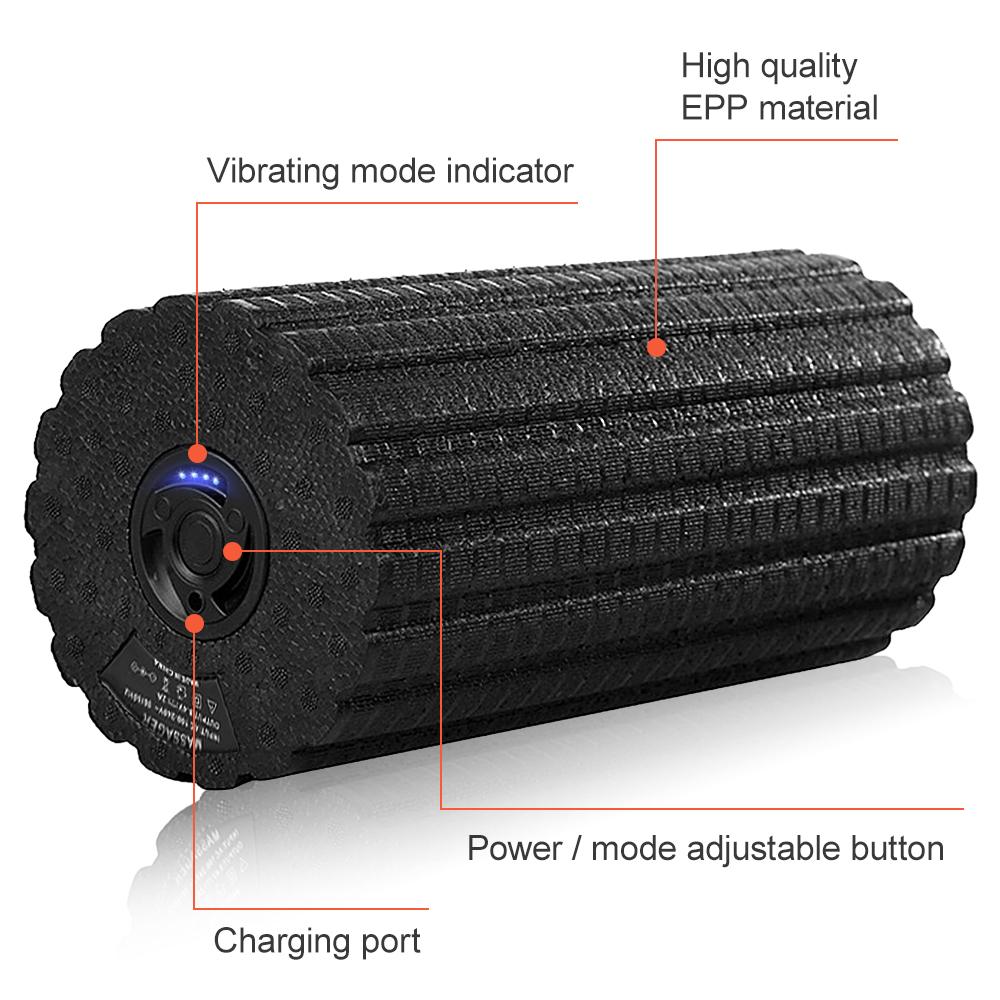 Con Lăn Massage Phục Hồi Cơ Foam Roller 4 Tốc Độ Hỗ Trợ Tập Gym | Yoga
