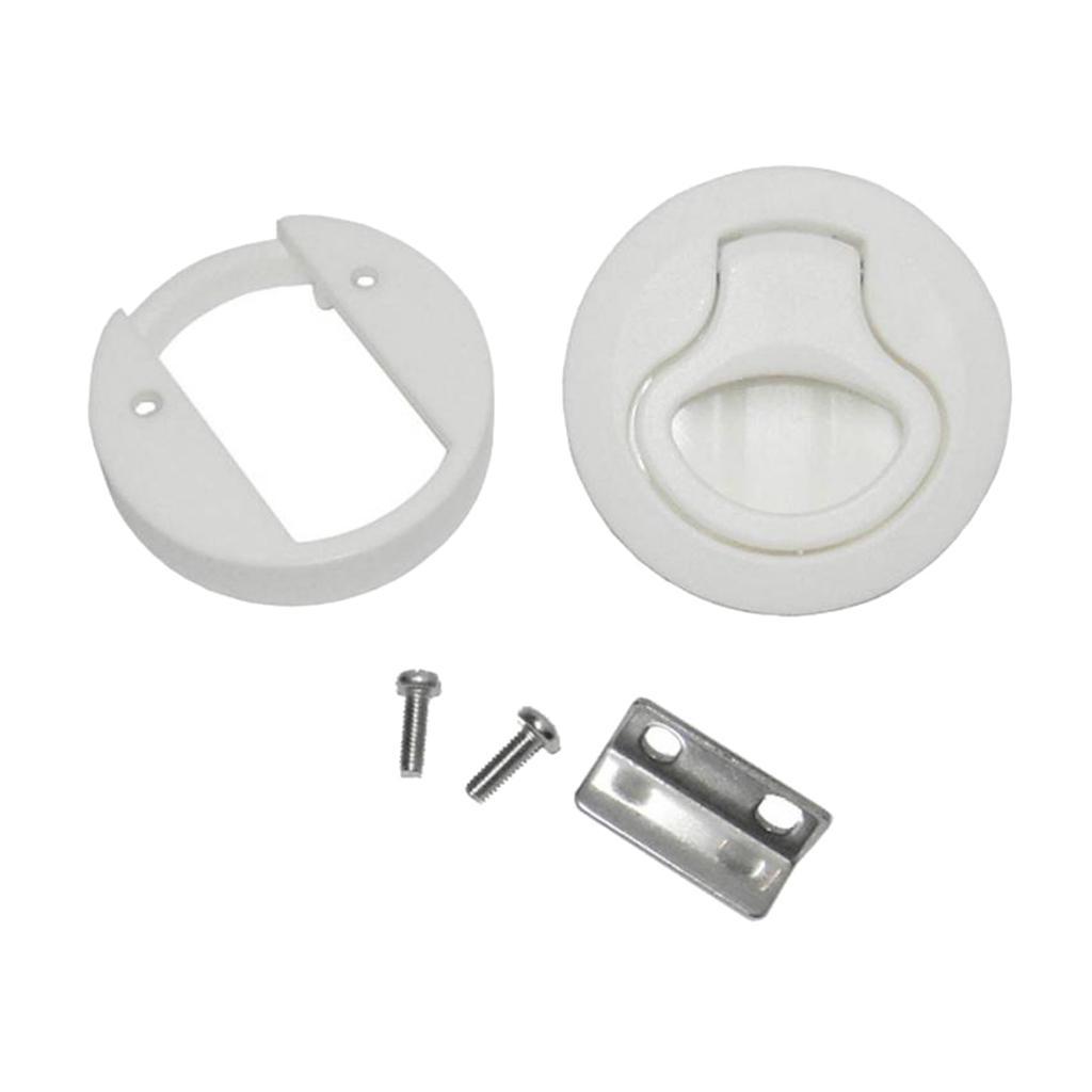 4x 2" Nylon Round Flush Pull Hatch Latch Latch for RV Marine Boat White