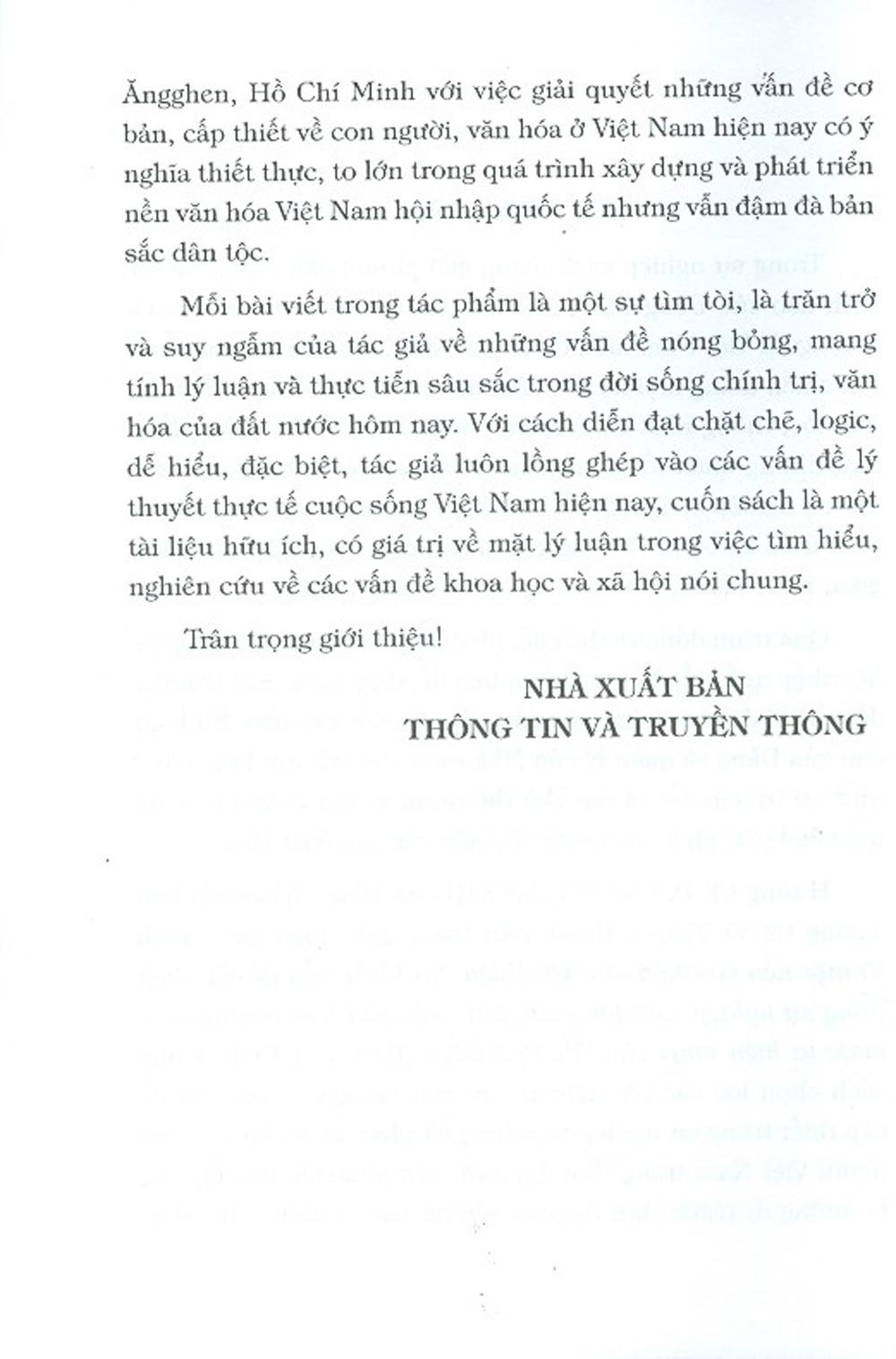 Vì Một Nền Văn Hóa Dân Tộc, Hiện Đại (Mấy Vấn Đề Cấp Thiết Trong Sự Nghiệp Xây Dựng Và Phát Triển Văn Hóa Con Người Nước Ta Hiện Nay)