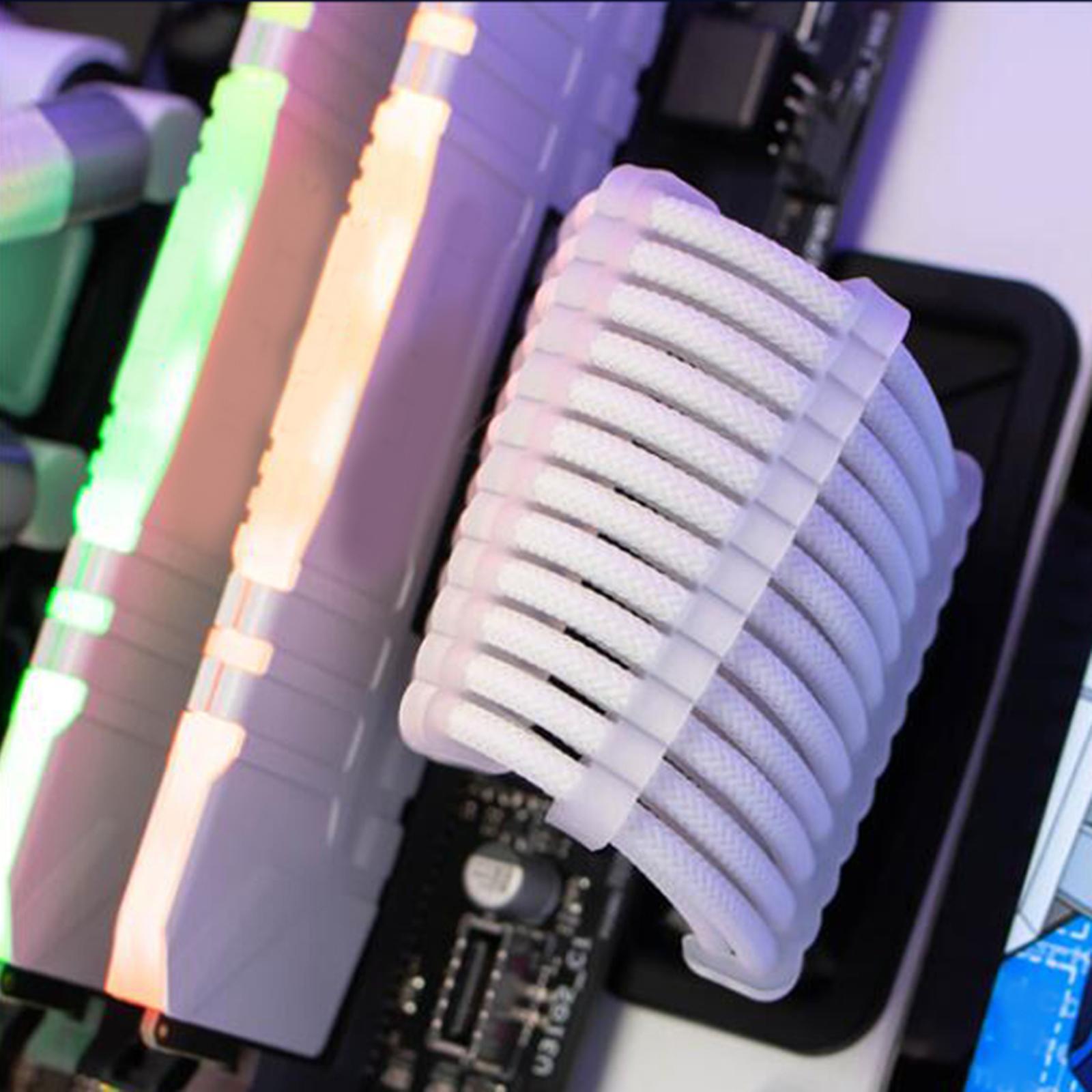 Sleeved Cable 30cm Extension 24Pin PVC White for Supply Case