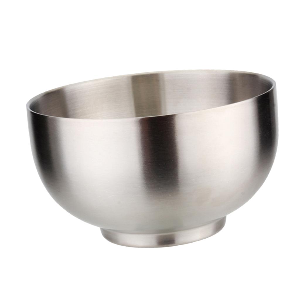 2x Insulated Bowls Soup Rice Dish Serving Bowl Set Stainless Steel 5-inch
