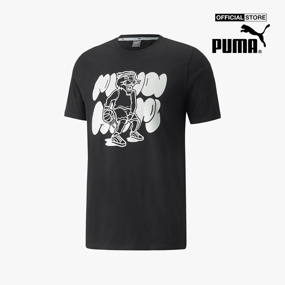PUMA - Áo thun nam cổ tròn ngắn tay Qualifier Basketball 532106-12