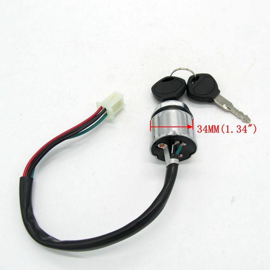 Motorcycle Aftermarket Carburetor 4 Wire Ignition Key & Key Kit