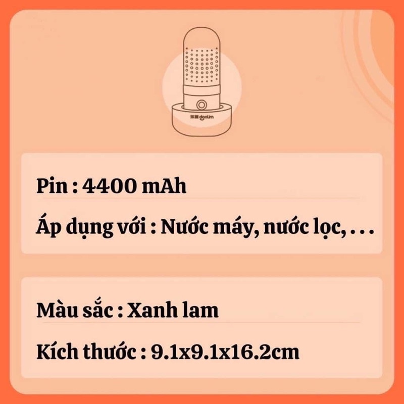 Máy khử trùng, tiệt trùng hoa quả Donlim, loại bỏ chất bảo quản, máy rửa rau tự động không dây sử dụng cho gia đình