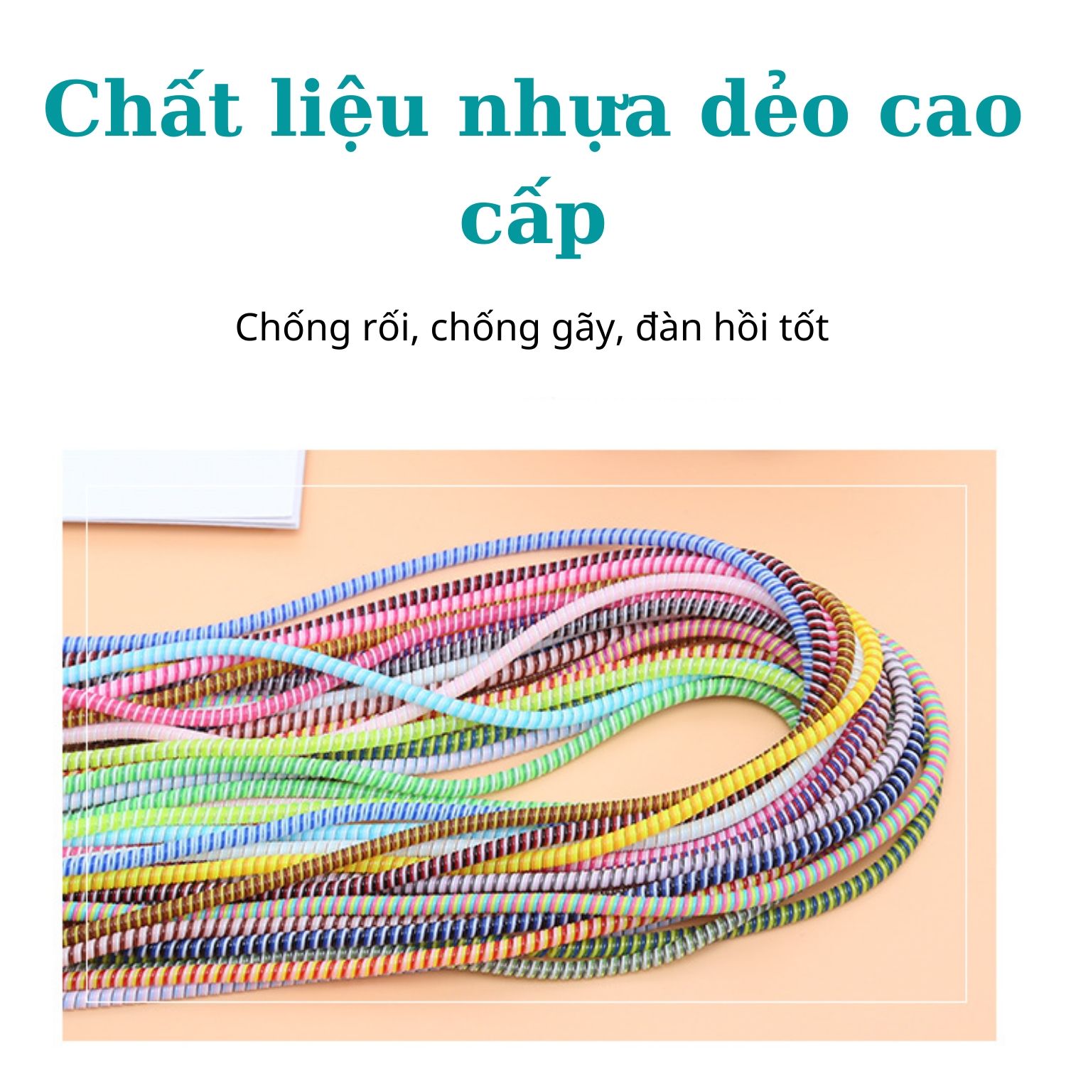 Dây Quấn Cáp Sạc, Tai Nghe ( dây 3 màu , dài 1.4 mét ) - Loại Tốt