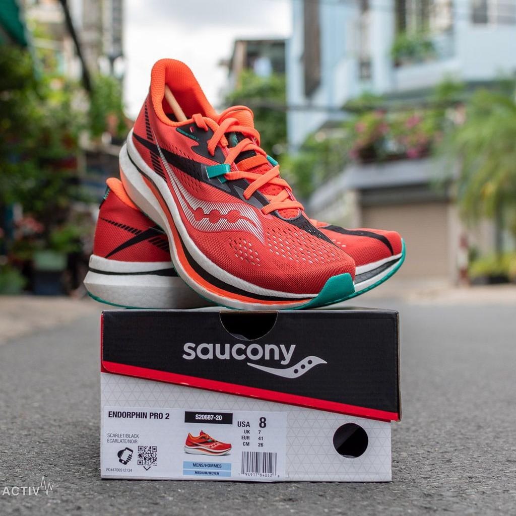 Giày Chạy Bộ Nam Saucony Endorphin Pro 2 Scarlet/Black - Đỏ Sậm/Đen