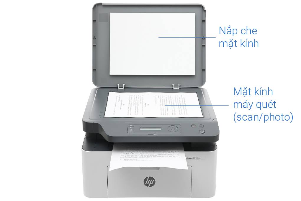 Máy in Laser Trắng đen HP đa năng In scan copy LaserJet MFP 135w WiFi (4ZB83A)- Hàng chính hãng