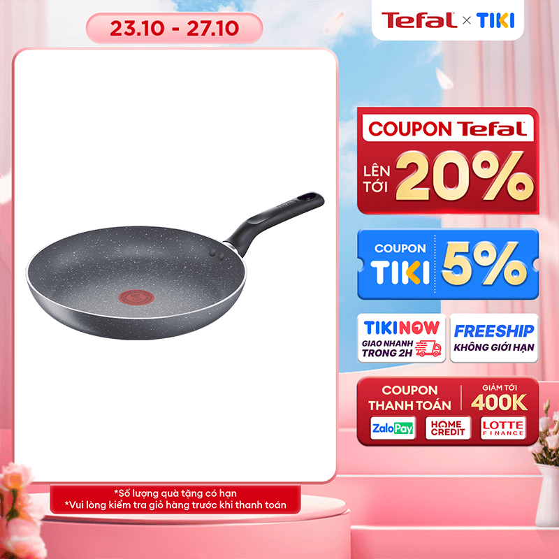 Chảo chiên chống dính Tefal Natura 28cm, dùng cho bếp gas và hồng ngoại- Hàng chính hãng