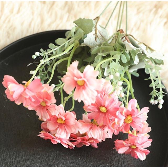 Hoa giả - Cụm hoa cánh bướm từ lụa mềm mại cao 33cm, hoa cô dâu, hoa decor trang trí xinh xắn