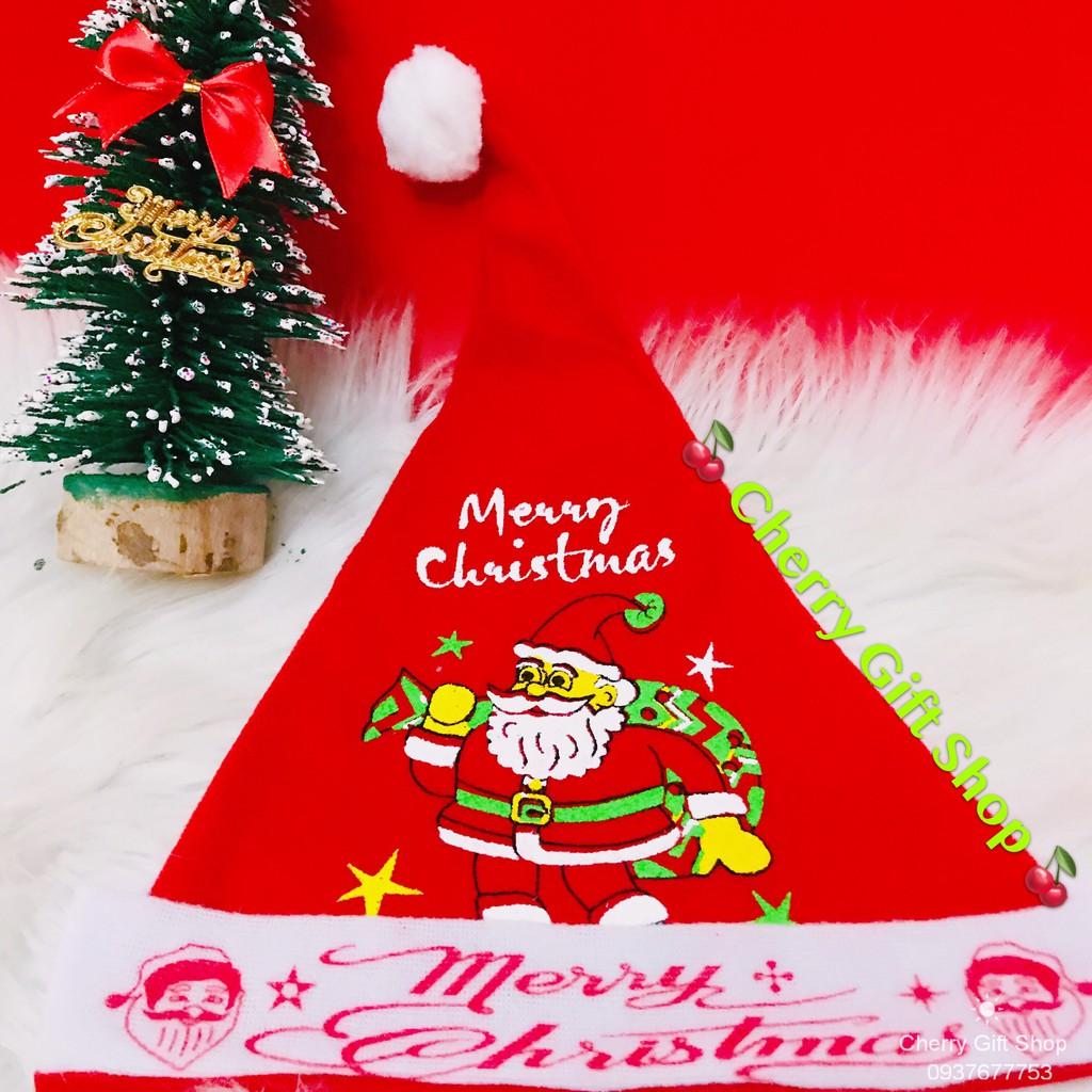 Nón Noel Giáng Sinh Cho Trẻ Nón Noel Vải Nhung - Ảnh Shop Chụp