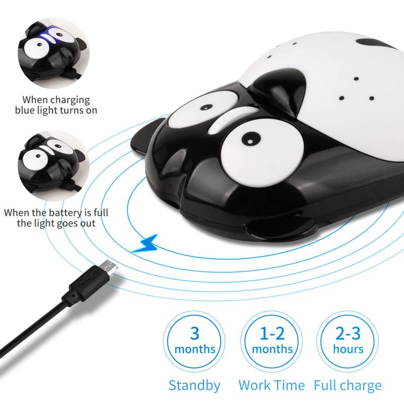 Chuột Quang Không Dây 2.4G Wireless Tiết Kiệm Điện Hoạt Hình Dễ Thương Chuột Máy Tính Im Lặng Sạc Thiết Mini 3D Chuột Cho Máy Tính Laptop